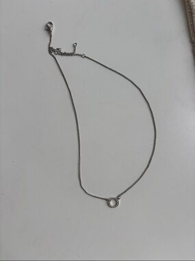 Sparkling Circle Pendant Necklace in Silver - Women Jewelry